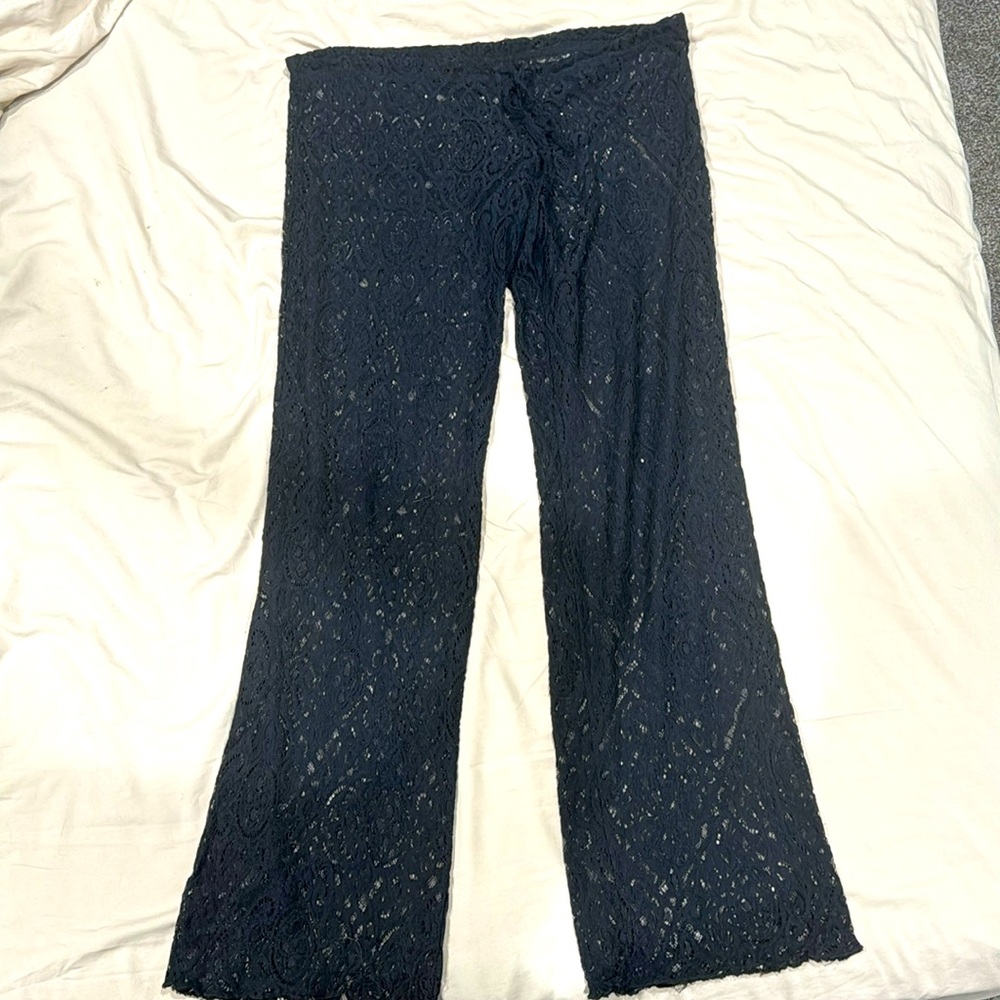 Black Lace Swim Coverup Pants